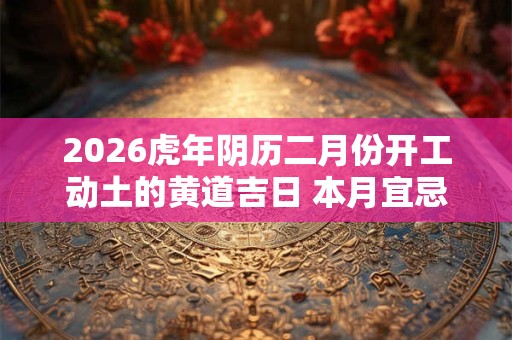 2026虎年阴历二月份开工动土的黄道吉日 本月宜忌分析