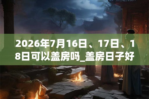 2026年7月16日、17日、18日可以盖房吗_盖房日子好吗