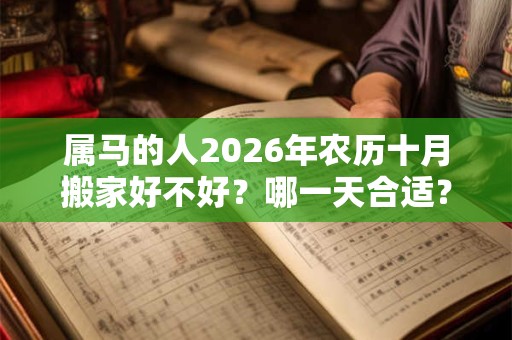 属马的人2026年农历十月搬家好不好?哪一天合适? 属马的人2026年农历十月搬家好不好?哪一天合适?