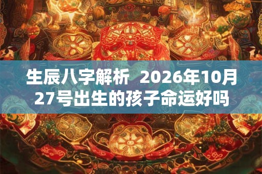 生辰八字解析  2026年10月27号出生的孩子命运好吗