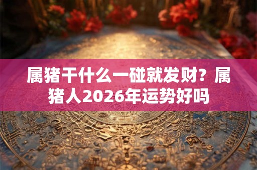 属猪干什么一碰就发财？属猪人2026年运势好吗