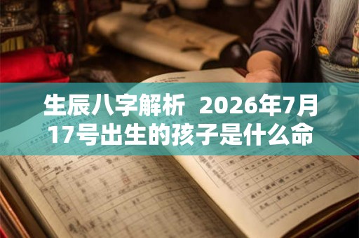 生辰八字解析  2026年7月17号出生的孩子是什么命