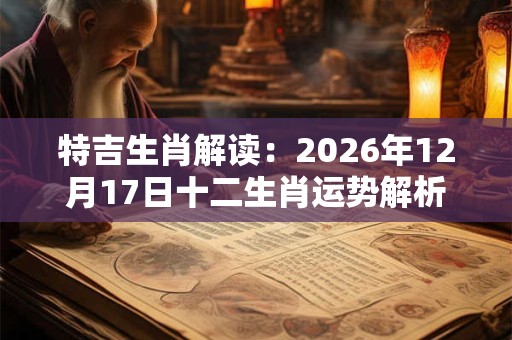 特吉生肖解读：2026年12月17日十二生肖运势解析