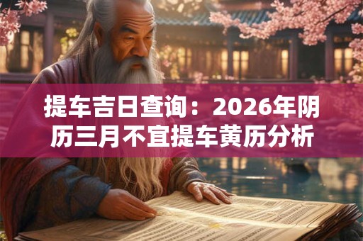 提车吉日查询：2026年阴历三月不宜提车黄历分析