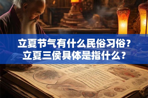 立夏节气有什么民俗习俗？立夏三侯具体是指什么？