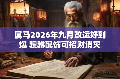 属马2026年九月改运好到爆 貔貅配饰可招财消灾 属马2026年九月改运好到爆 貔貅配饰可招财消灾