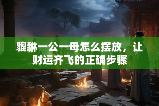 貔貅一公一母怎么摆放，让财运齐飞的正确步骤