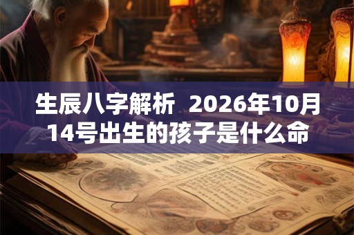 生辰八字解析  2026年10月14号出生的孩子是什么命