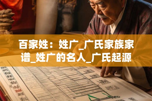 百家姓：姓广_广氏家族家谱_姓广的名人_广氏起源