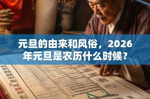 元旦的由来和风俗，2026年元旦是农历什么时候？