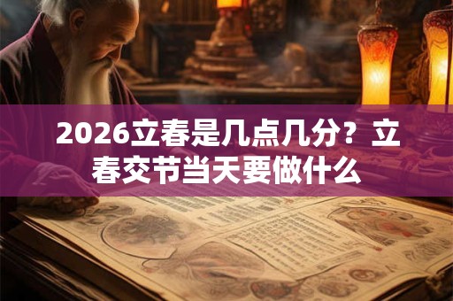 2026立春是几点几分？立春交节当天要做什么