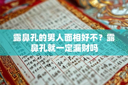 露鼻孔的男人面相好不？露鼻孔就一定漏财吗