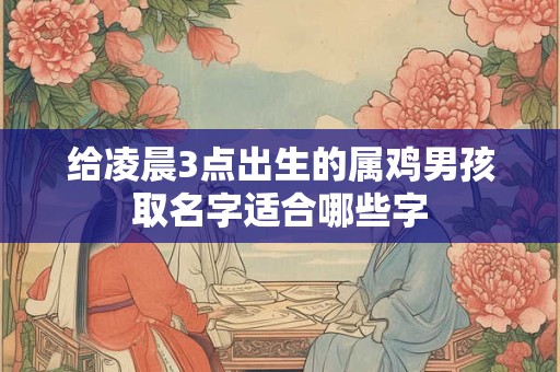 给凌晨3点出生的属鸡男孩取名字适合哪些字