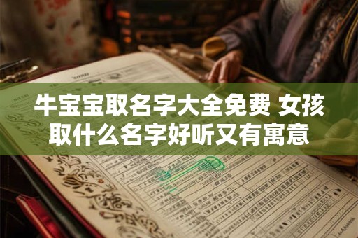 牛宝宝取名字大全免费 女孩取什么名字好听又有寓意