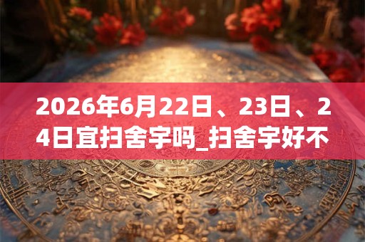 2026年6月22日、23日、24日宜扫舍宇吗_扫舍宇好不好