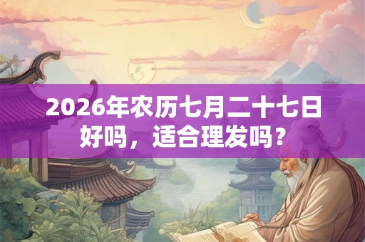 2026年农历七月二十七日好吗，适合理发吗？