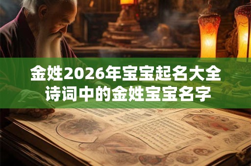金姓2026年宝宝起名大全 诗词中的金姓宝宝名字