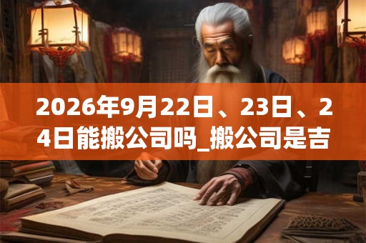 2026年9月22日、23日、24日能搬公司吗_搬公司是吉日吗
