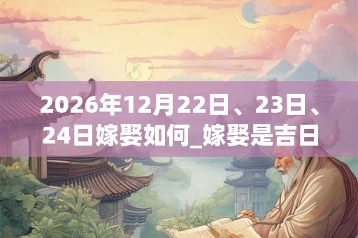 2026年12月22日、23日、24日嫁娶如何_嫁娶是吉日吗