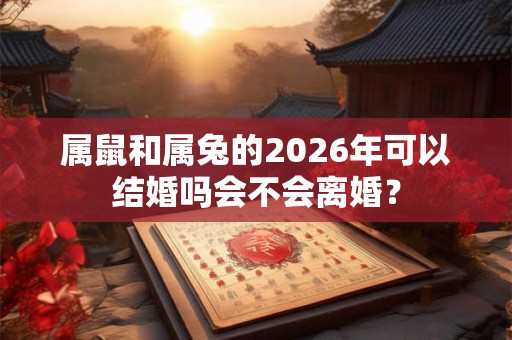 属鼠和属兔的2026年可以结婚吗会不会离婚？