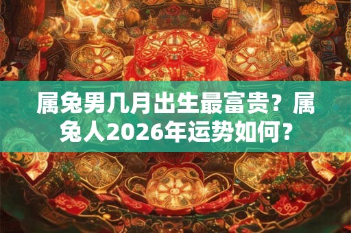 属兔男几月出生最富贵？属兔人2026年运势如何？