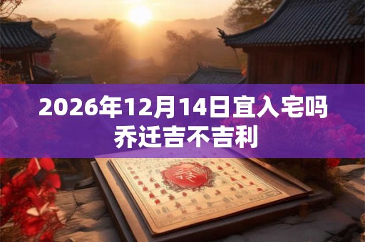 2026年12月14日宜入宅吗 乔迁吉不吉利