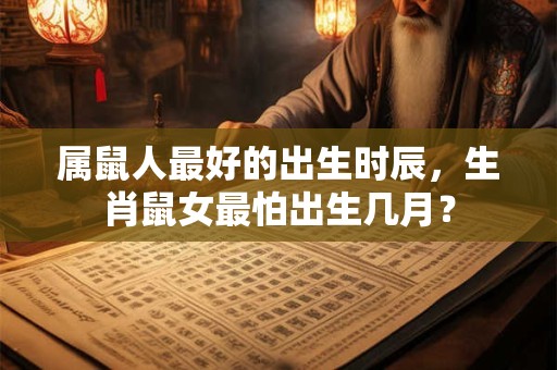 属鼠人最好的出生时辰，生肖鼠女最怕出生几月？