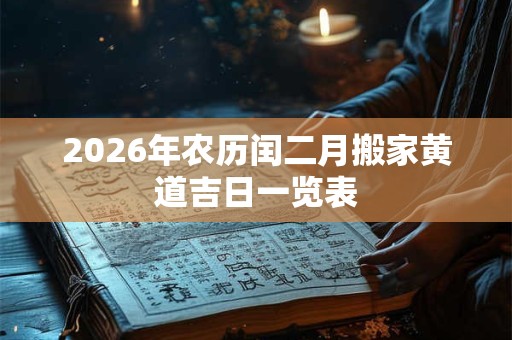 2026年农历闰二月搬家黄道吉日一览表 2026年农历闰二月搬家黄道吉日一览表