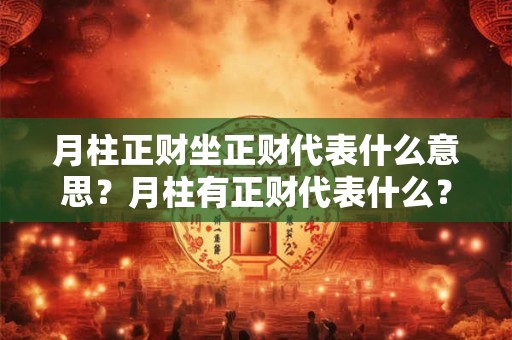 月柱正财坐正财代表什么意思？月柱有正财代表什么？