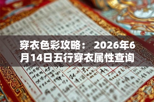 穿衣色彩攻略： 2026年6月14日五行穿衣属性查询