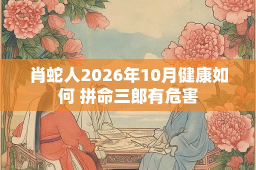 肖蛇人2026年10月健康如何 拼命三郎有危害