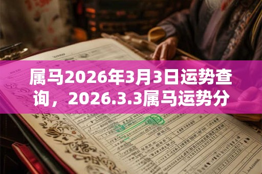 属马2026年3月3日运势查询，2026.3.3属马运势分析