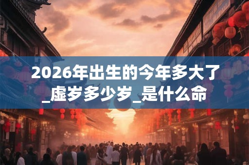 2026年出生的今年多大了_虚岁多少岁_是什么命