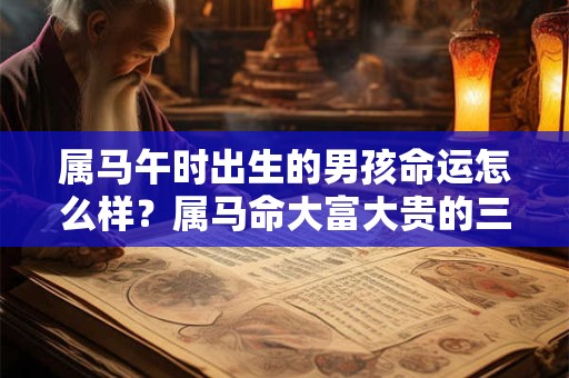 属马午时出生的男孩命运怎么样？属马命大富大贵的三大出生时辰