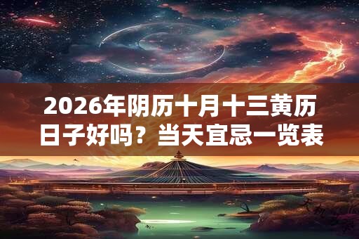 2026年阴历十月十三黄历日子好吗？当天宜忌一览表
