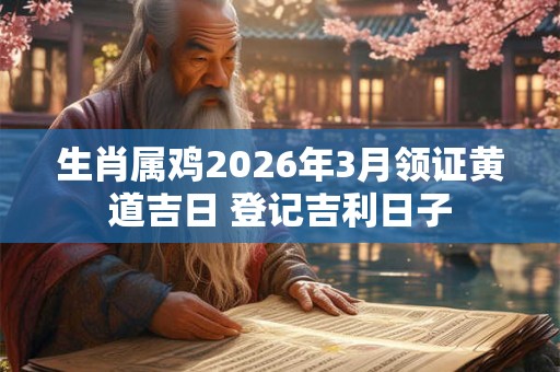 生肖属鸡2026年3月领证黄道吉日 登记吉利日子