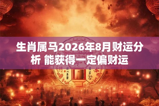 生肖属马2026年8月财运分析 能获得一定偏财运