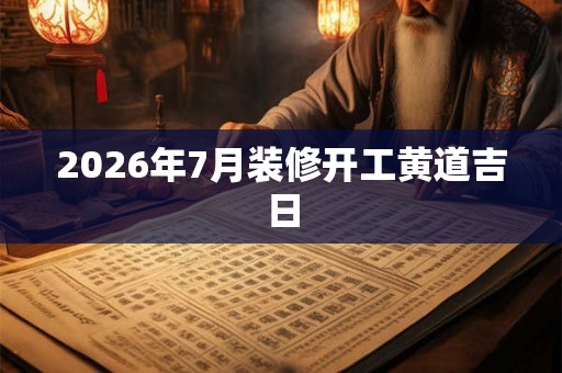 2026年7月装修开工黄道吉日