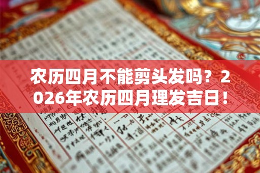 农历四月不能剪头发吗？2026年农历四月理发吉日！