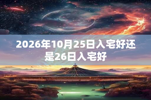 2026年10月25日入宅好还是26日入宅好 2026年10月25日入宅好还是26日入宅好