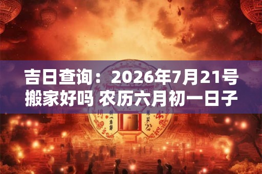 吉日查询：2026年7月21号搬家好吗 农历六月初一日子好吗