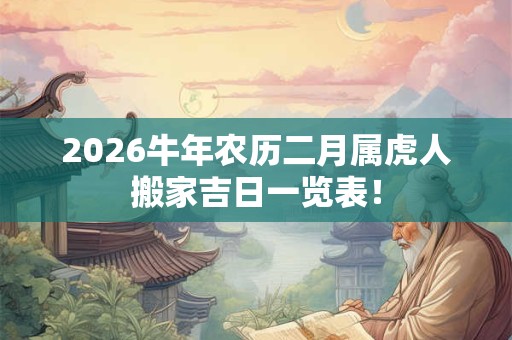 2026牛年农历二月属虎人搬家吉日一览表！