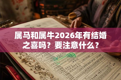 属马和属牛2026年有结婚之喜吗？要注意什么？