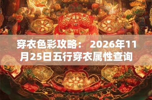 穿衣色彩攻略： 2026年11月25日五行穿衣属性查询