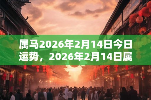 属马2026年2月14日今日运势，2026年2月14日属马人运势好吗？