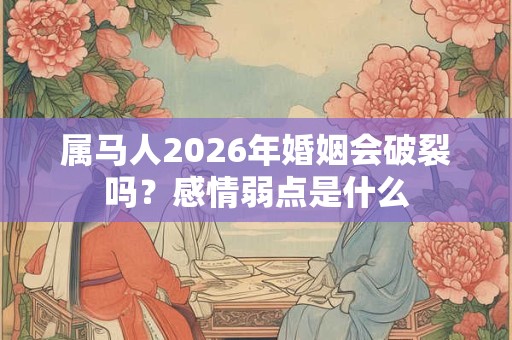 属马人2026年婚姻会破裂吗？感情弱点是什么