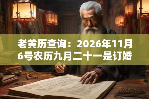 老黄历查询：2026年11月6号农历九月二十一是订婚吉日吗