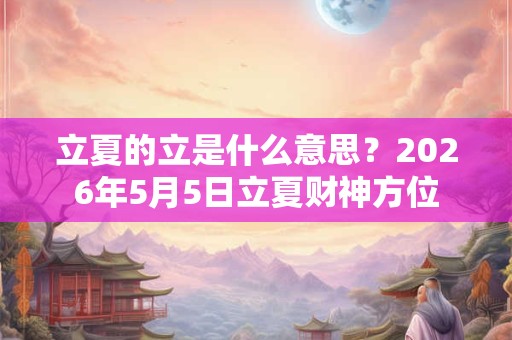立夏的立是什么意思？2026年5月5日立夏财神方位