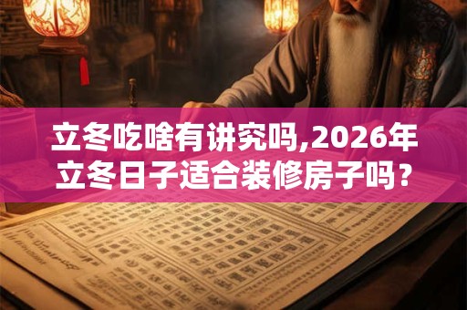 立冬吃啥有讲究吗,2026年立冬日子适合装修房子吗？