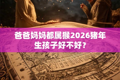 爸爸妈妈都属猴2026猪年生孩子好不好？